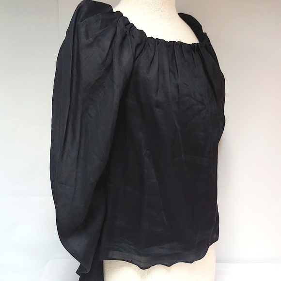 Frame Black Off the Shoulders Shirt Size M - Picture 3 of 11